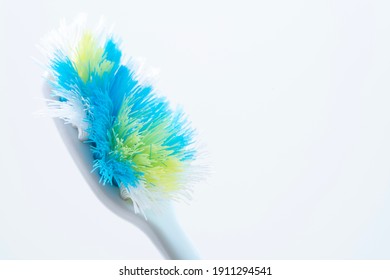 Used Old Toothbrush Isolated On A White Background