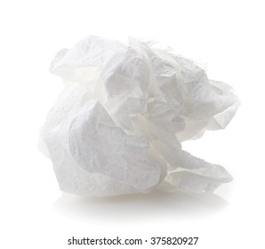 Used Paper Napkin Isolated On White Background