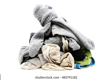 Used Socks Isolated On A White Background