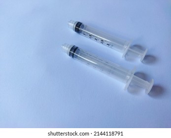 Used syringe without needle 3ml isolated on white