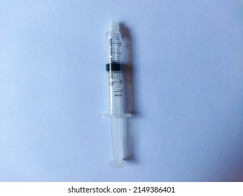 Used syringe without needle 3ml isolated on white