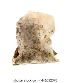 Used Tea Bag On White Background