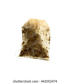 Used Tea Bag On White Background