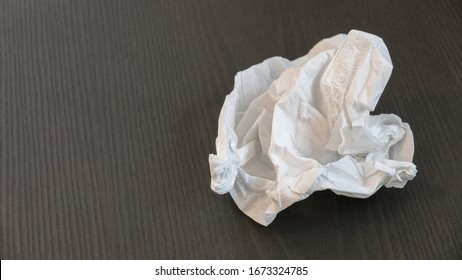 Used Tissue Paper Left On A Table - Runny Nose