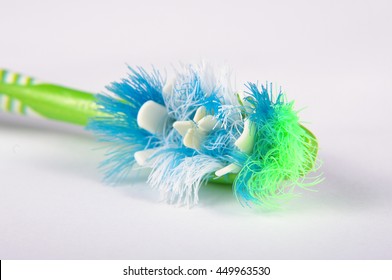Used Toothbrush Head Bristles Macro Close Stock Photo (Edit Now) 449963530