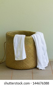 Used towel in the basket