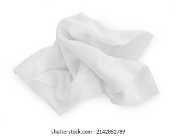 Used white towel on white background