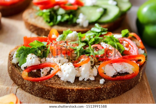 Useful Sandwiches Stuffed Avocado Scrambled Eggs Stock Photo Edit