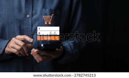 User accessing mobile ecommerce login interface with secure online shopping authentication and digital payment technology concept on smartphone.