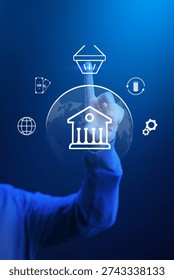 User interacts with banking invoice payment system on a digital platform