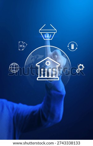 User interacts with banking invoice payment system on a digital platform