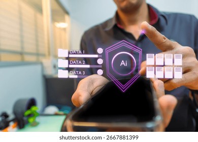 User Interface Ai programmer AR computing inspector screen Applications Control screen Virtual Reality Control new technology service programer programming ai chat bot innovation new technology..
