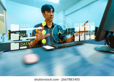 User Interface Ai programmer AR computing inspector screen Applications Control screen Virtual Reality Control new technology service programer programming ai chat bot innovation new technology..