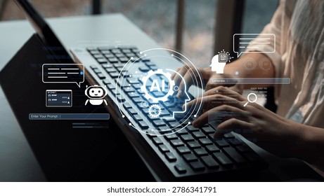 A user interface for a generative AI application. The platform allows users to enter prompts, engage in chatbot conversations, and generate new creative or analytical content. Parse