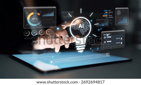 A user interface for a generative Artificial Intelligence platform. This creative tool uses machine learning for data analysis, content creation, and sparking new ideas. Parse