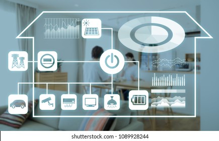 User Interface Of Smart Home Concept. Energy Management System. Home Network.