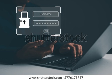 User logging into a secure system on a laptop and smartphone, emphasizing digital security and password protection.