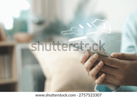 User logging in with passwordless passkey authentication on smartphone. Concept of modern cybersecurity, biometric identity verification, secure digital access, encryption technology.