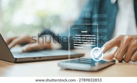 User managing privacy consent and data protection preferences on a mobile device with digital verification interface. Concept of GDPR compliance, user permissions, cookie consent, privacy control.