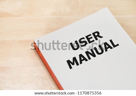 User manual book on the table