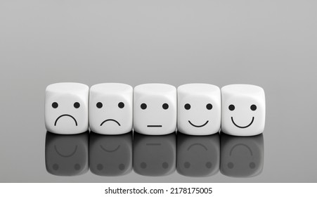 User service feedback, rating customer review, poll, satisfaction survey concept. White blocks with facial expressions. Copy space - Shutterstock ID 2178175005