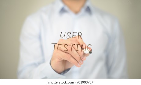 User Testing, Man Writing on Transparent Screen