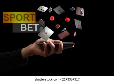 User Winning Jackpot On Online Casino App, Online Games And Gambling Concept