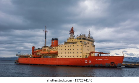 Ushuaia, Argentina-March 27 2019 Vessel Belonging To The Argentine Navy