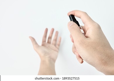using alcohol clean wash hand sanitizer anti virus bacteria dirty skin care spray bottle on white background. - Shutterstock ID 1893527515