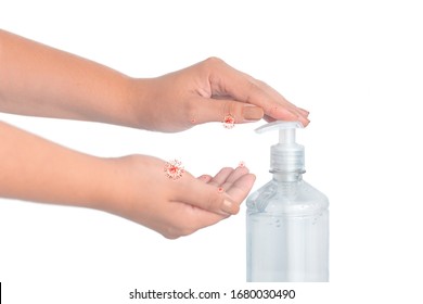 using alcohol gel clean wash hand sanitizer anti virus bacteria dirty skin care coronavirus - Shutterstock ID 1680030490