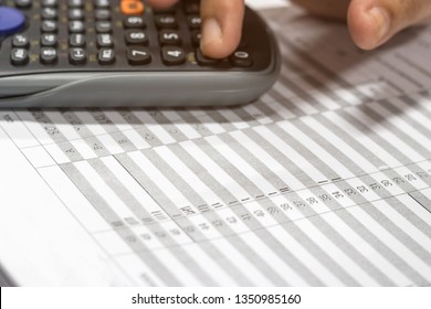 Using calculator calculate numerical value of final grade for each course at the end of semester. The number of grade points a student earned in a given period of time. Grading in education concept.