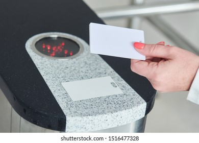 Using Electronic Card Key For Access Through Turnstile