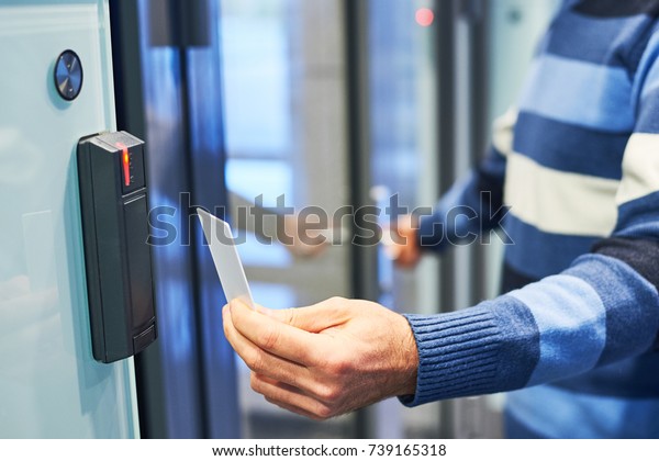 using electronic card key\
for access