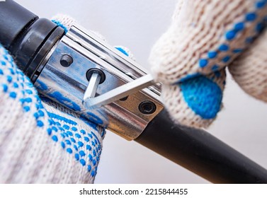 Using Hex Wrenches, Or Allen Keys To Repair Your Bike Yourself At Home. Making Repairs Kick Scooter Or Bike By Oneself Rather Than Employing A Professional.