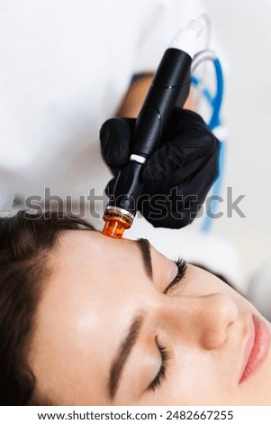Using hydrafacial hardware cosmetology devise to improve skin condition. Rejuvenating skin with hydrafacial hardware