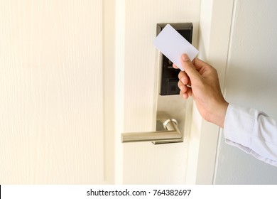 Using Key Card To Open The Door Or Scan Keycard Open Door For Chance