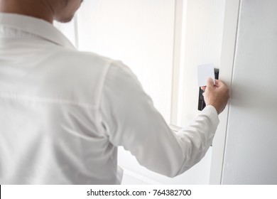 Using Key Card To Open The Door Or Scan Keycard Open Door For Chance