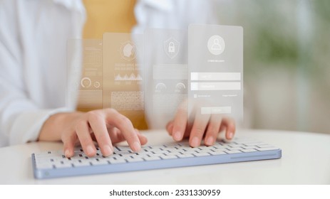 Using the keyboard to log in to internet security, social media, and databases