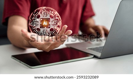 Using laptops and computers to interact with AI allows them to create, code, train AI, or analyze big data with fast, cutting-edge technology.