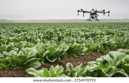 Using modern technology and drones to inspect crops in smart farming.