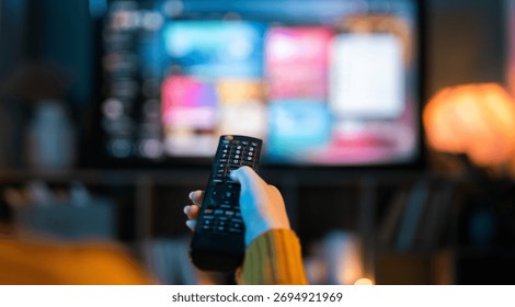 Using remote control while watching tv.