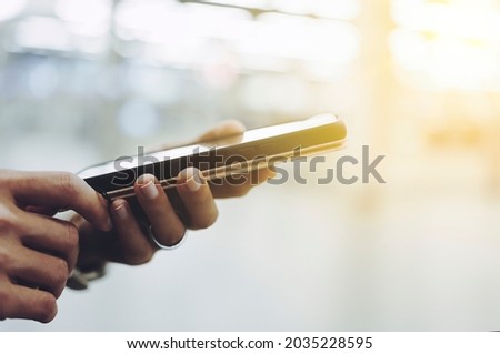 using smartphone and blur background
