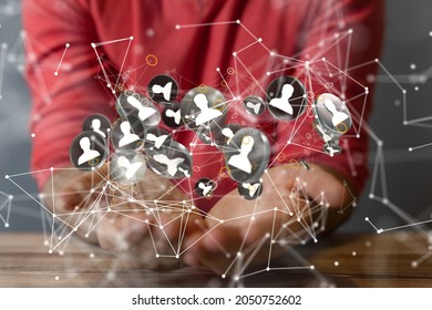 using social network connection 3D rendering