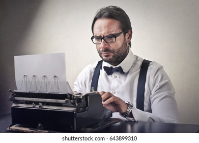 Using a vintage typewriter