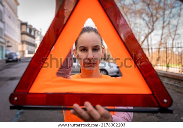 Using a warning triangle in case of car accident\
is obligatory in Europe.