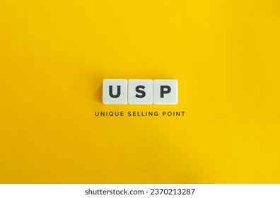 USP Term and Initialism. Unique Selling Point or Proposition in Marketing. Product or Brand Differentiation Concept Image.