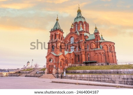 Similar – Image, Stock Photo Helsinki, Finland. View Of Pohjoisranta Street In Evening Or Night Illumination. Colourful Night Starry Sky In Dark Blue Colors. Sky Glowing Stars Background. Sky Gradient