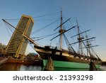 USS Constellation ship in Inner Harbor, Baltimore