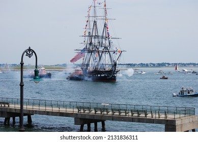 USS Constitution Celebrating Independence Day In Boston Harbor