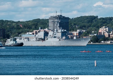 The USS Forrest Sherman DDG-98 An Arleigh Burke Class Guided Missile Destroyer Part Of Cutlass Fury 2021 Sail In Harbour. Halifax, Canada. September 7th 2021.